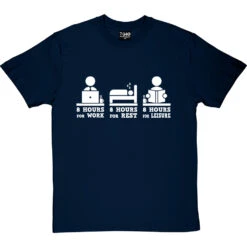 8 Hours For Work, 8 Hours For Rest, 8 Hours For Leisure T-Shirt -Tshirt Store 8 hours tshirt 2 navybluetshirt