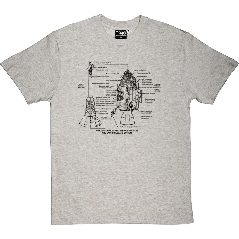 Apollo Command And Service Module Diagrams T-Shirt 20 Apollo Command And Service Module Diagrams T-Shirt - Image 20