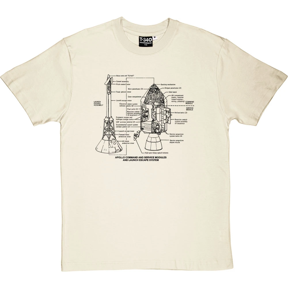 Apollo Command And Service Module Diagrams T-Shirt 7 Apollo Command And Service Module Diagrams T-Shirt - Image 7