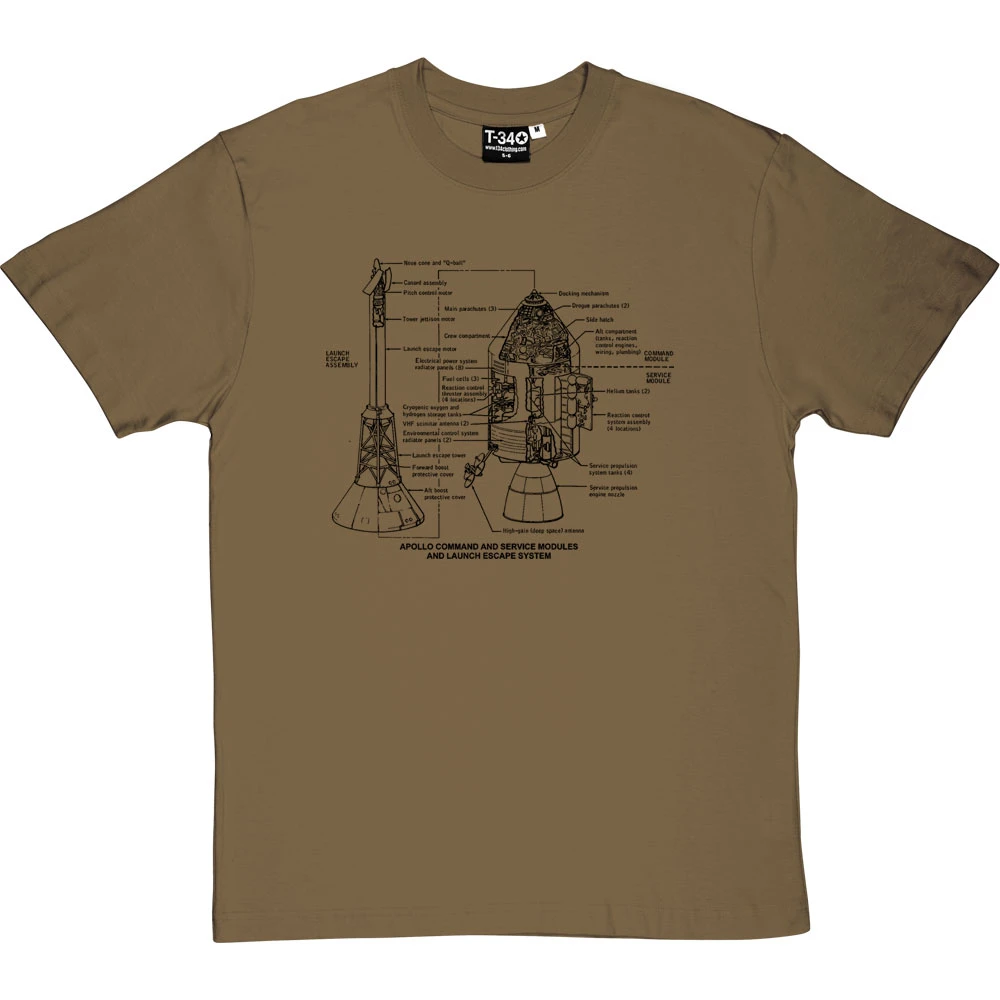 Apollo Command And Service Module Diagrams T-Shirt 19 Apollo Command And Service Module Diagrams T-Shirt - Image 19