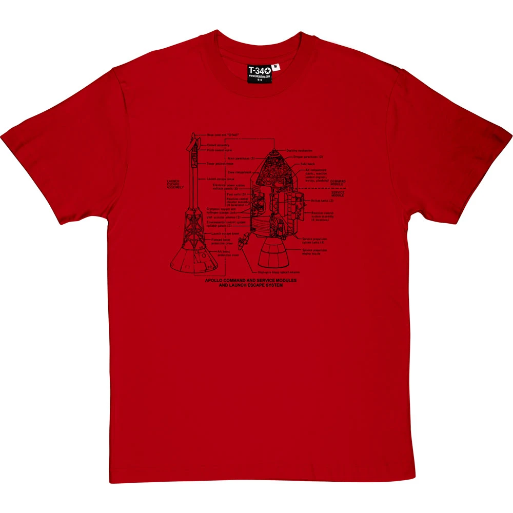 Apollo Command And Service Module Diagrams T-Shirt 17 Apollo Command And Service Module Diagrams T-Shirt - Image 17