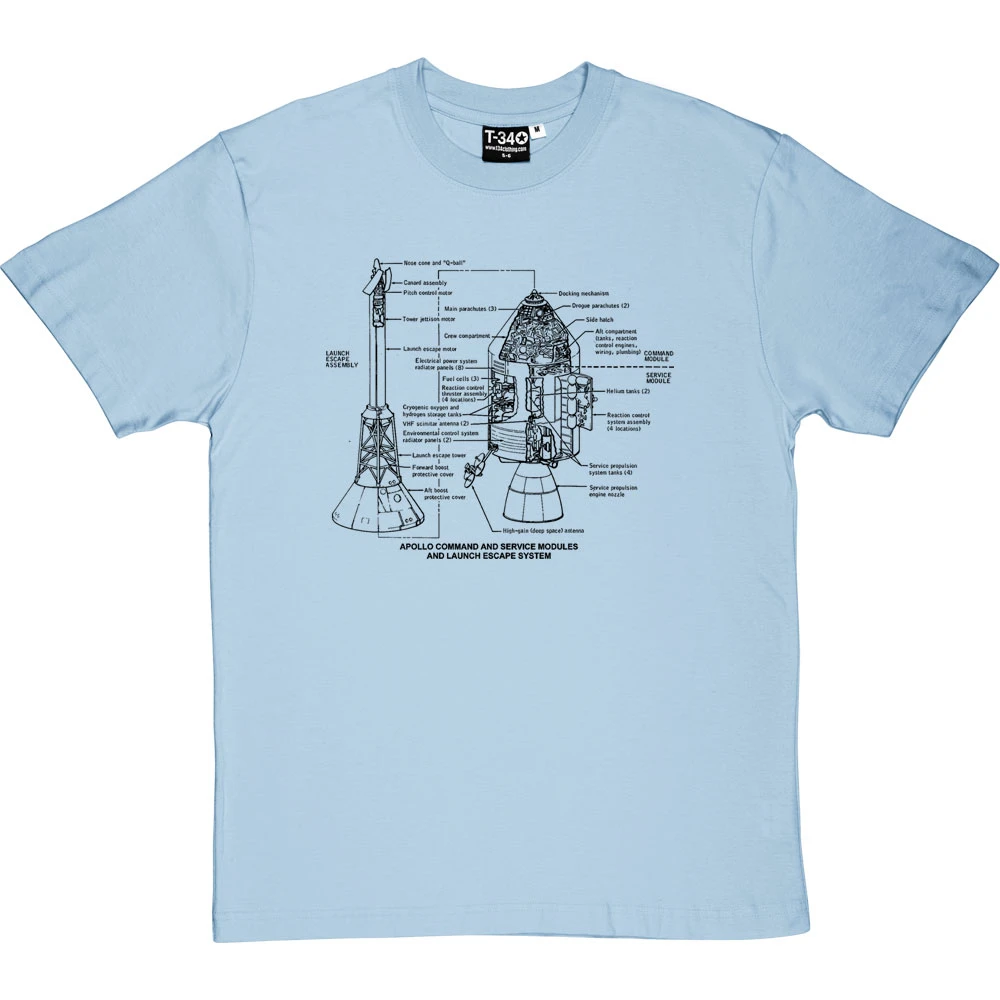 Apollo Command And Service Module Diagrams T-Shirt 1 Apollo Command And Service Module Diagrams T-Shirt