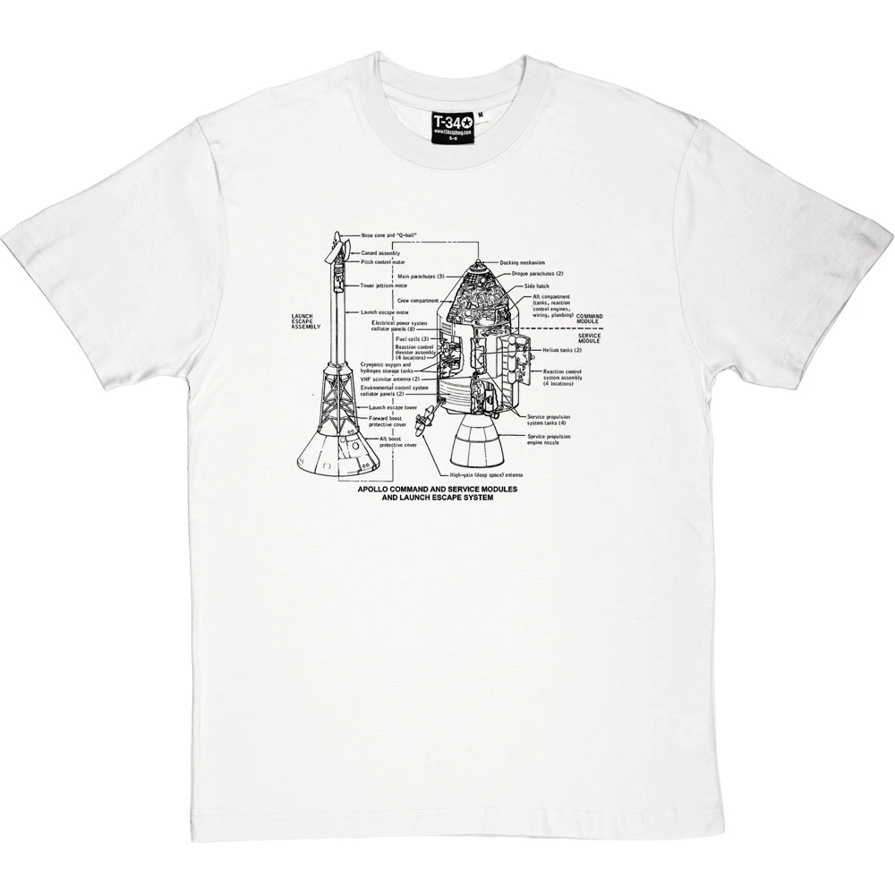 Apollo Command And Service Module Diagrams T-Shirt 15 Apollo Command And Service Module Diagrams T-Shirt - Image 15