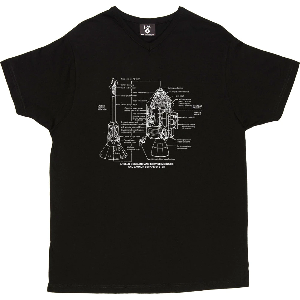 Apollo Command And Service Module Diagrams T-Shirt 12 Apollo Command And Service Module Diagrams T-Shirt - Image 12