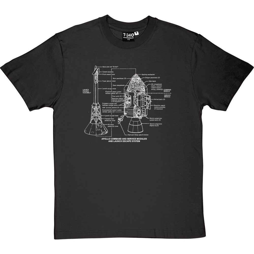 Apollo Command And Service Module Diagrams T-Shirt 3 Apollo Command And Service Module Diagrams T-Shirt - Image 3