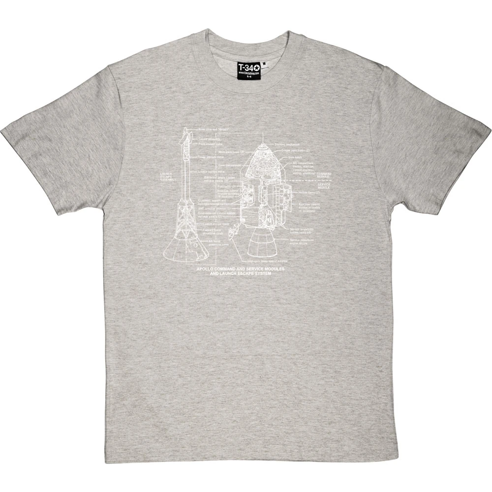 Apollo Command And Service Module Diagrams T-Shirt 18 Apollo Command And Service Module Diagrams T-Shirt - Image 18