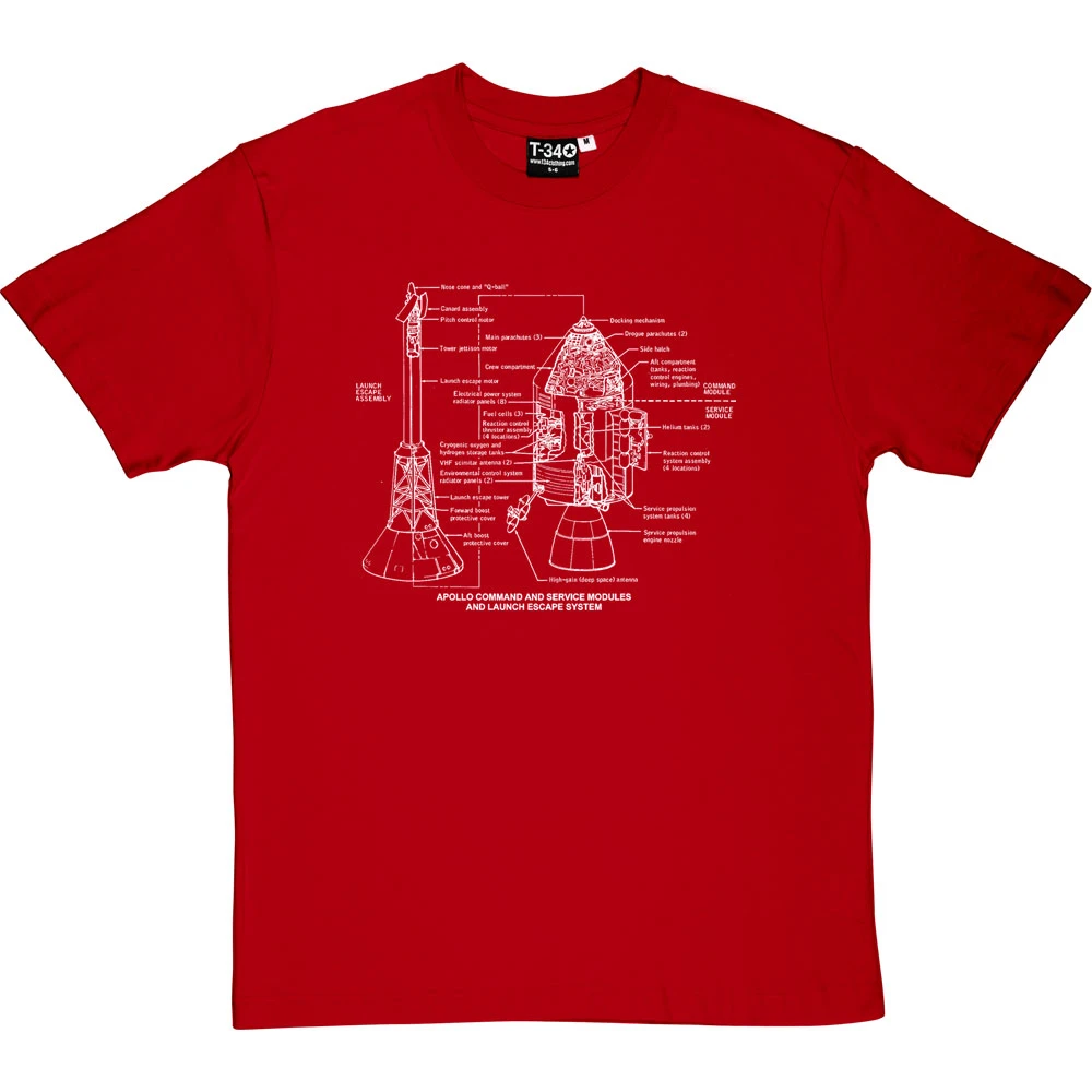 Apollo Command And Service Module Diagrams T-Shirt 10 Apollo Command And Service Module Diagrams T-Shirt - Image 10
