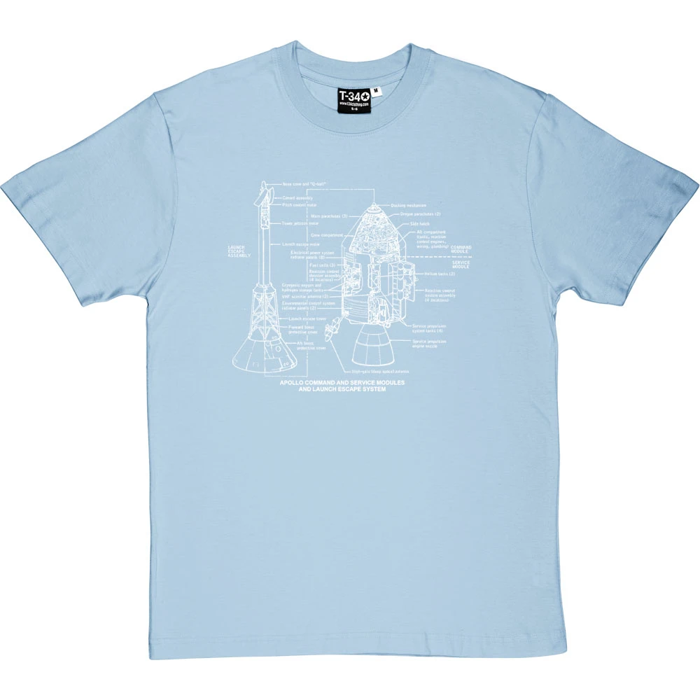 Apollo Command And Service Module Diagrams T-Shirt 13 Apollo Command And Service Module Diagrams T-Shirt - Image 13