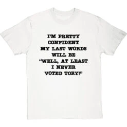Well, At Least I Never Voted Tory T-Shirt