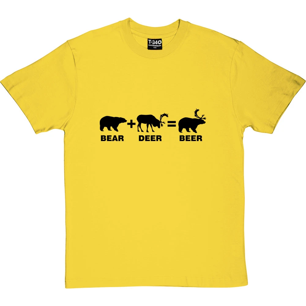 Bear + Deer = Beer T-Shirt 4 Bear + Deer = Beer T-Shirt - Image 4