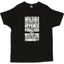 Nye Bevan "Illness Is Not An Indulgence" Quote T-Shirt -Tshirt Store bevan illness indulgence tshirt 2 black mens v neck tshirt