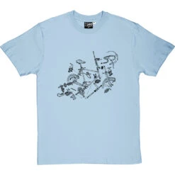 Bicycle Exploded Diagram T-Shirt -Tshirt Store bicycle exploded diagram tshirt 1 skybluetshirt