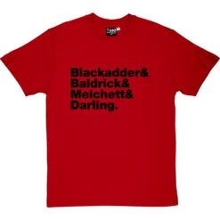 Blackadder Line-Up T-Shirt -Tshirt Store blackadder line up tshirt 1 redtshirt