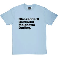 Blackadder Line-Up T-Shirt -Tshirt Store blackadder line up tshirt 1 skybluetshirt