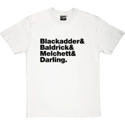 Blackadder Line-Up T-Shirt -Tshirt Store blackadder line up tshirt 1 whitetshirt