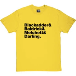 Blackadder Line-Up T-Shirt -Tshirt Store blackadder line up tshirt 1 yellowtshirt