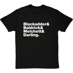 Blackadder Line-Up T-Shirt -Tshirt Store blackadder line up tshirt 2 blacktshirt