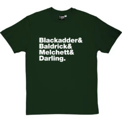 Blackadder Line-Up T-Shirt -Tshirt Store blackadder line up tshirt 2 bottlegreentshirt