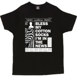 Bless My Cotton Socks I'm In The News T-Shirt -Tshirt Store bless my cotton socks tshirt 2 black mens v neck tshirt