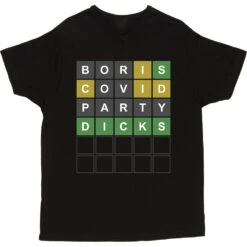 Boris, Covid, Party, Dicks Wordle T-Shirt -Tshirt Store boris covid party twats tshirt black mens v neck tshirt