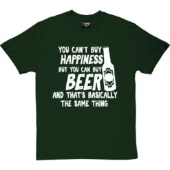 You Can't Buy Happiness But You Can Buy Beer T-Shirt -Tshirt Store buy beer tshirt 2 bottlegreentshirt