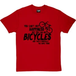 You Can't Buy Happiness But You Can Buy Bicycles T-Shirt -Tshirt Store buy bikes tshirt 1 redtshirt