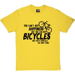 You Can't Buy Happiness But You Can Buy Bicycles T-Shirt -Tshirt Store buy bikes tshirt 1 yellowtshirt