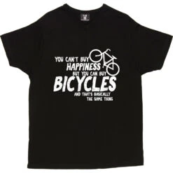 You Can't Buy Happiness But You Can Buy Bicycles T-Shirt -Tshirt Store buy bikes tshirt 2 black mens v neck tshirt
