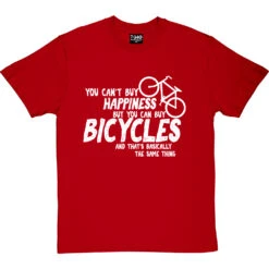 You Can't Buy Happiness But You Can Buy Bicycles T-Shirt -Tshirt Store buy bikes tshirt 2 redtshirt