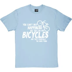 You Can't Buy Happiness But You Can Buy Bicycles T-Shirt -Tshirt Store buy bikes tshirt 2 skybluetshirt