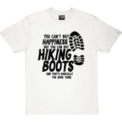 You Can't Buy Happiness But You Can Buy Hiking Boots T-Shirt -Tshirt Store buy boots tshirt 1 whitetshirt