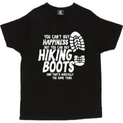 You Can't Buy Happiness But You Can Buy Hiking Boots T-Shirt -Tshirt Store buy boots tshirt 2 black mens v neck tshirt