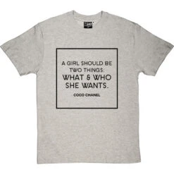 Coco Chanel "What & Who She Wants" T-Shirt -Tshirt Store coco what she wants tshirt 1 lightoxfordtshirt