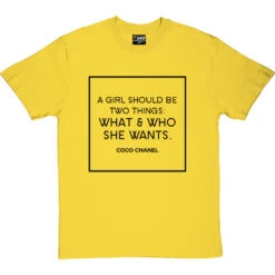 Coco Chanel "What & Who She Wants" T-Shirt -Tshirt Store coco what she wants tshirt 1 yellowtshirt