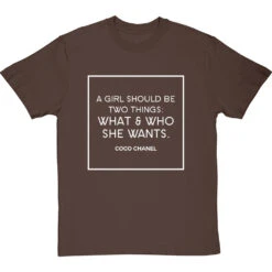 Coco Chanel "What & Who She Wants" T-Shirt -Tshirt Store coco what she wants tshirt 2 hazelnuttshirt