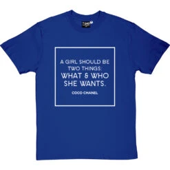 Coco Chanel "What & Who She Wants" T-Shirt -Tshirt Store coco what she wants tshirt 2 royalbluetshirt