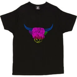Psychedelic Cattle Variant Three T-Shirt -Tshirt Store colour cattle three tshirt black mens v neck tshirt