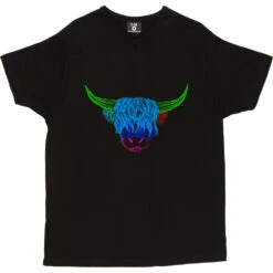 Psychedelic Cattle Variant Two T-Shirt -Tshirt Store colour cattle two tshirt black mens v neck tshirt