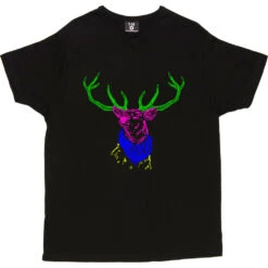 Psychedelic Deer Variant Four T-Shirt -Tshirt Store colour deer four tshirt black mens v neck tshirt