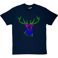 Psychedelic Deer Variant Four T-Shirt -Tshirt Store colour deer four tshirt navybluetshirt