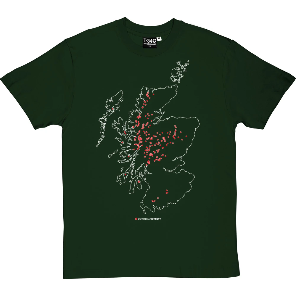 Corbetts Map T-Shirt 1 Corbetts Map T-Shirt