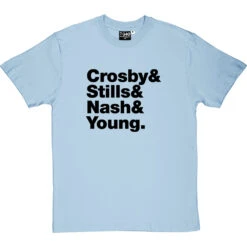 Crosby, Stills, Nash And Young Line-Up T-Shirt -Tshirt Store crosby stills nash and young tshirt 1 skybluetshirt