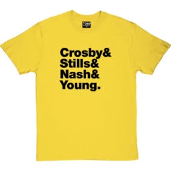 Crosby, Stills, Nash And Young Line-Up T-Shirt -Tshirt Store crosby stills nash and young tshirt 1 yellowtshirt