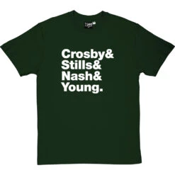 Crosby, Stills, Nash And Young Line-Up T-Shirt -Tshirt Store crosby stills nash and young tshirt 2 bottlegreentshirt
