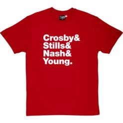 Crosby, Stills, Nash And Young Line-Up T-Shirt -Tshirt Store crosby stills nash and young tshirt 2 redtshirt