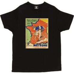 Météore Cycles 1925 Tour De France Poster T-Shirt -Tshirt Store cycles meteore 1925 tshirt black mens v neck tshirt