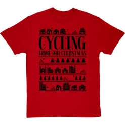 Cycling Home For Christmas T-Shirt -Tshirt Store cycling home for christmas tshirt 1 redtshirt
