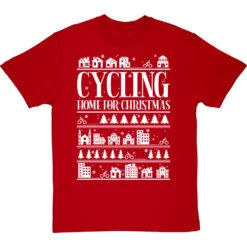 Cycling Home For Christmas T-Shirt -Tshirt Store cycling home for christmas tshirt 2 redtshirt