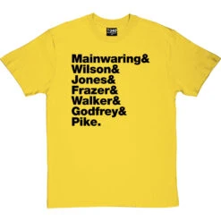 Dad's Army Line-Up T-Shirt -Tshirt Store dads army line up tshirt 1 yellowtshirt