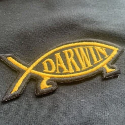 Darwin Fish Parka Jacket -Tshirt Store darwin fish patch 1000x1000 3